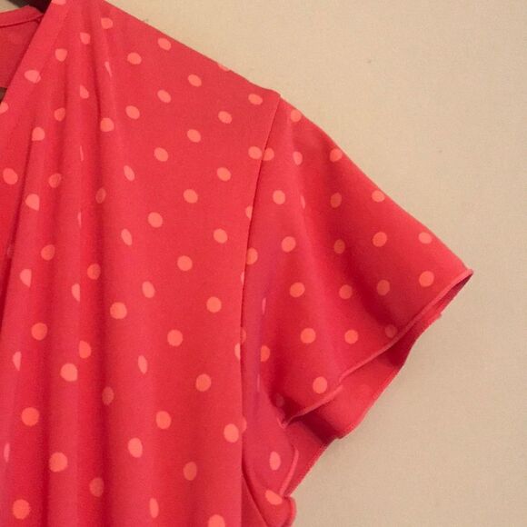 Jones & Co Faux Wrap Polka Dot Dress - Size Medium - Picture 8 of 13